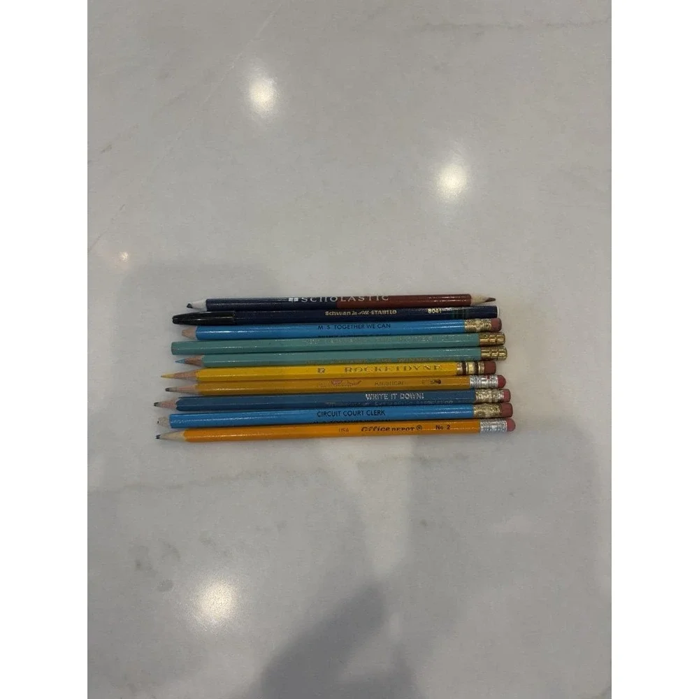 Lot 10 VTG advertising Pencils Rocketdyne Billy Graham Scholastic A.W. Faber